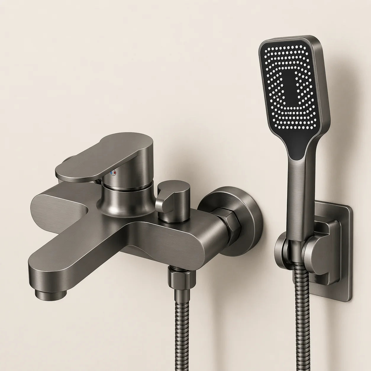 Ensemble Douche Complet | Kit Mitigeur Mural Flexible Pommeau Support