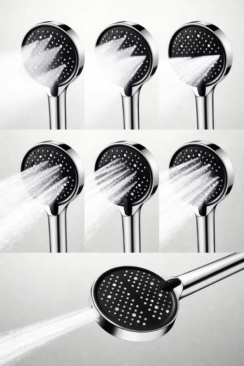 Pommeau de Douche Grande Tête 15 cm | Douchette 7 Modes pour Salle de Bain