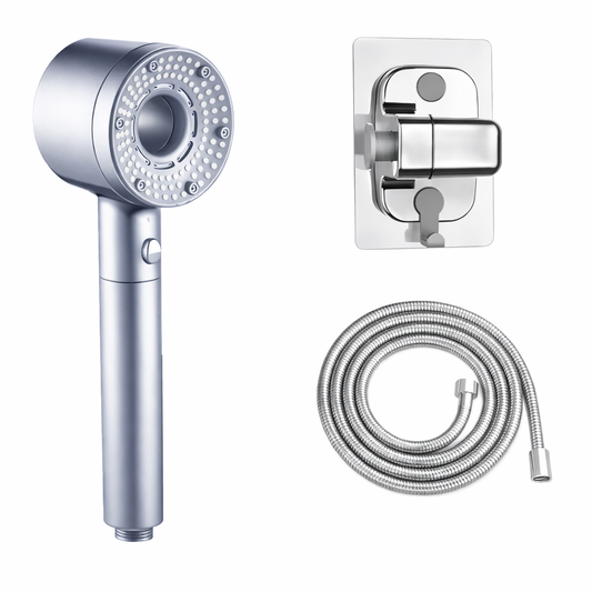 Douchette à Main Ronde Filtrante | Pommeau de Douche Filtrant 5 Modes pour salle de bain avec Système de Filtration d'eau avec Support muralet flexible de 1.5 m