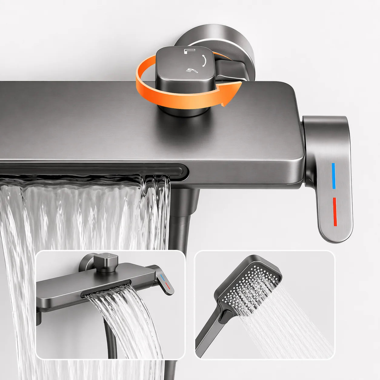 Ensemble Douche Cascade Baignoire | Kit Douche Design Salle de Bain
