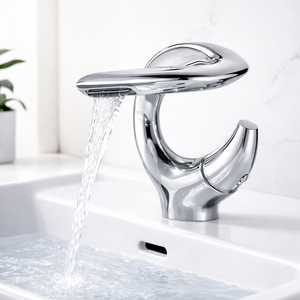 Robinet Lavabo Cascade O Design | Mitigeur  Forme Unique pour Salle de Bain