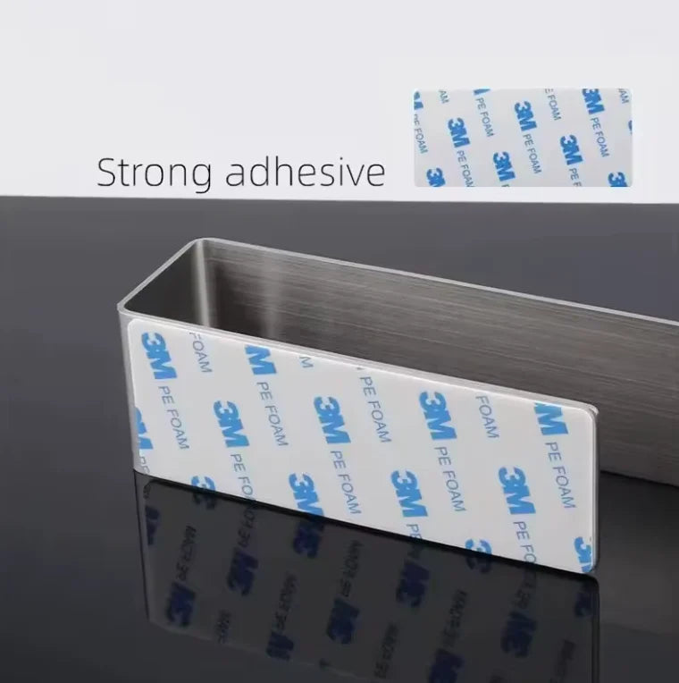 Porte-Serviettes Design 37 cm Adhésif Sans Perçage | Acier Inoxydable pour Salle de Bain