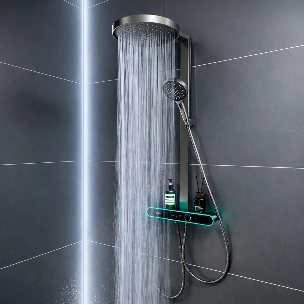Colonne de douche design avec affichage LED | Barre de douche mural multifonction