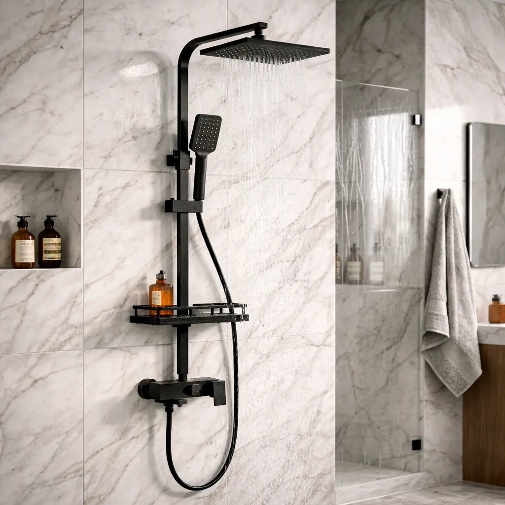Colonne de douche multifonction 4 sorties | Douche pluie, douchette et robinet