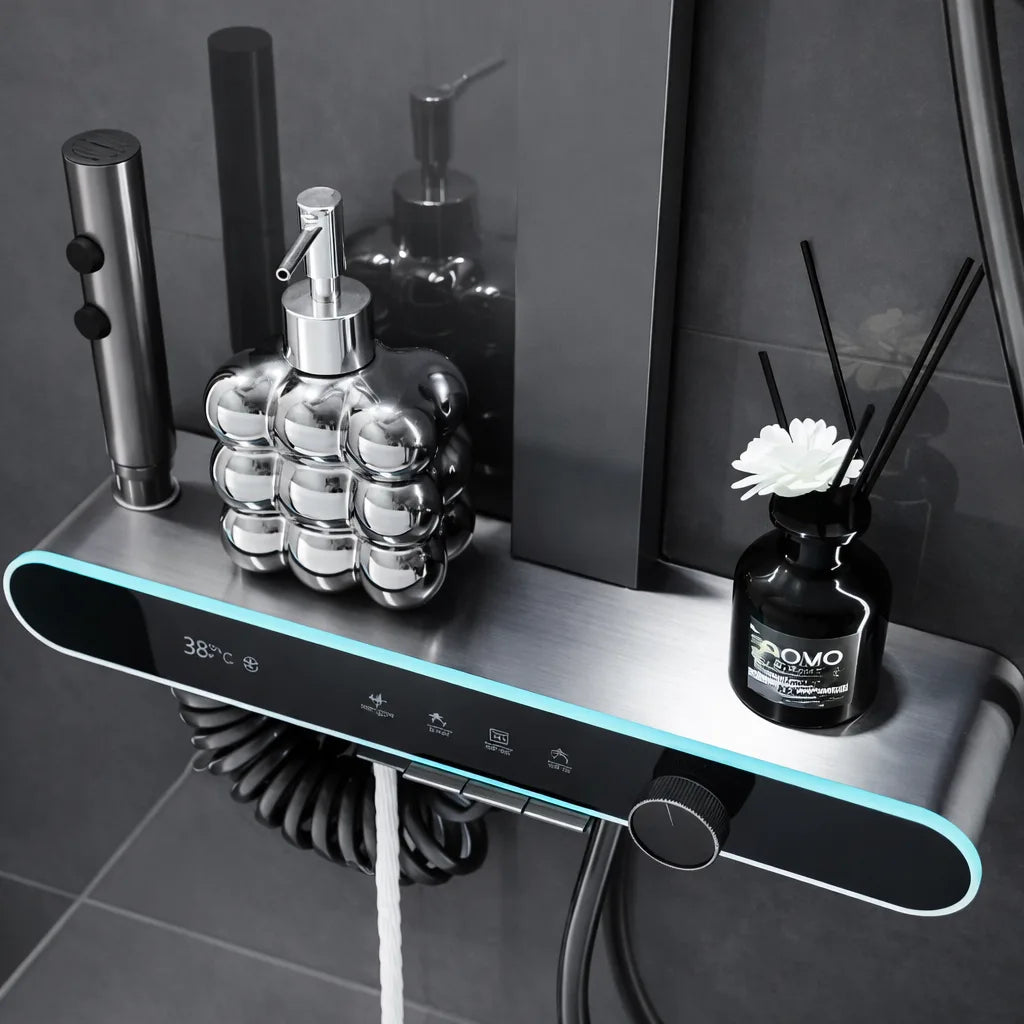 Colonne de douche design avec affichage LED | Barre de douche mural multifonction