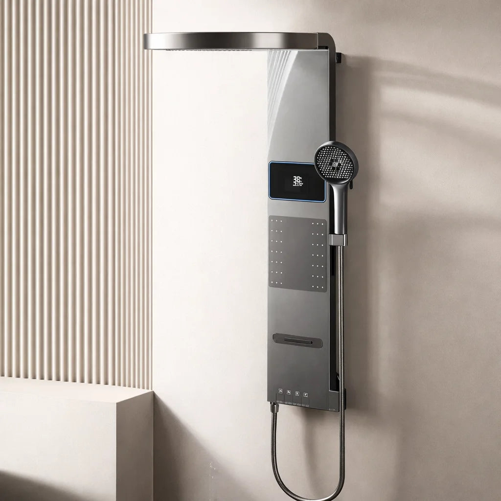 Colonne de douche design avec affichage LED | Système mural multifonction