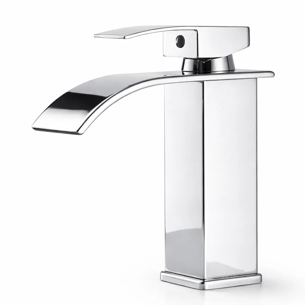 Robinet de lavabo cascade noir mat | Mitigeur moderne pour salle de bain