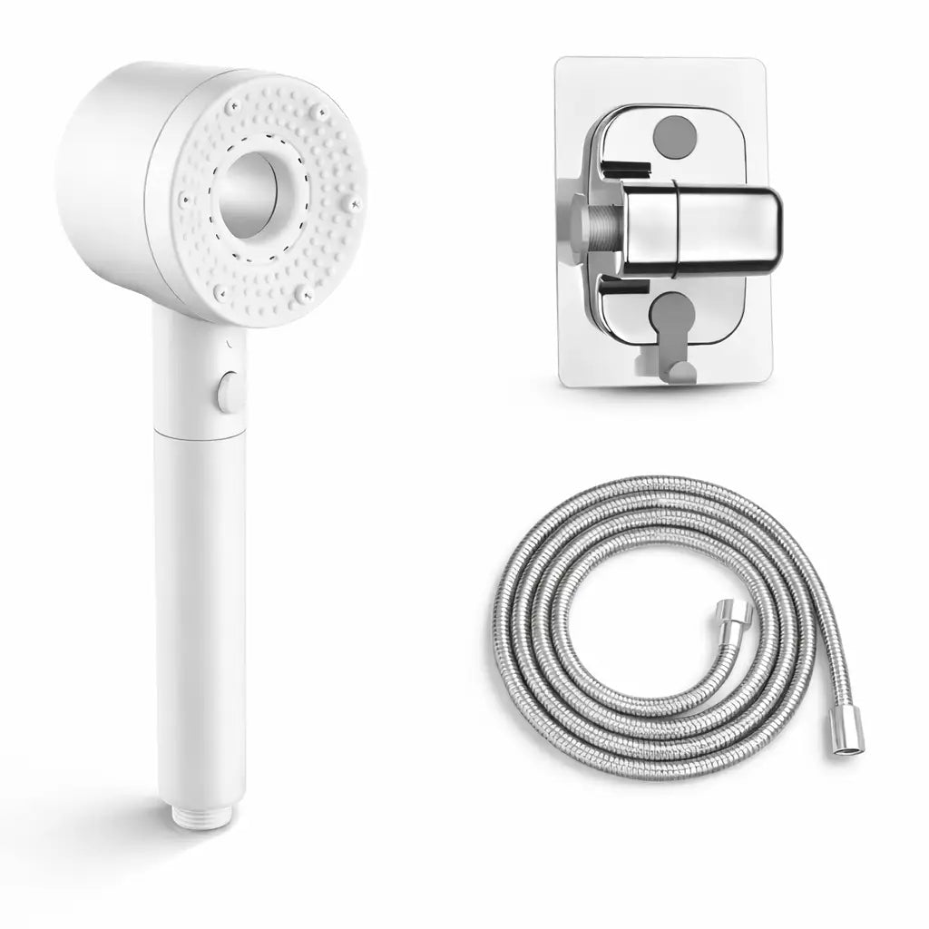 Douchette à Main Ronde Filtrante | Pommeau de Douche Filtrant 5 Modes pour salle de bain avec Système de Filtration d'eau avec Support muralet flexible de 1.5 m