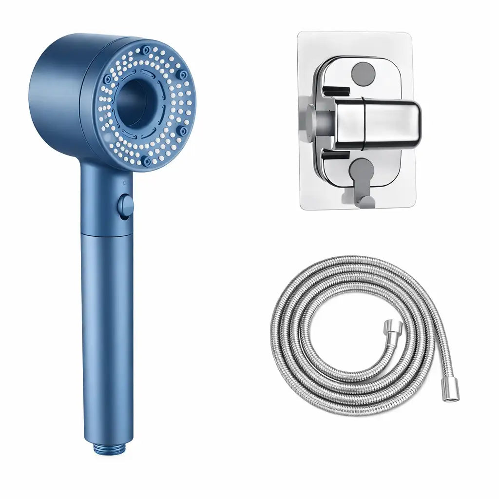 Douchette à Main Ronde Filtrante | Pommeau de Douche Filtrant 5 Modes pour salle de bain avec Système de Filtration d'eau avec Support muralet flexible de 1.5 m
