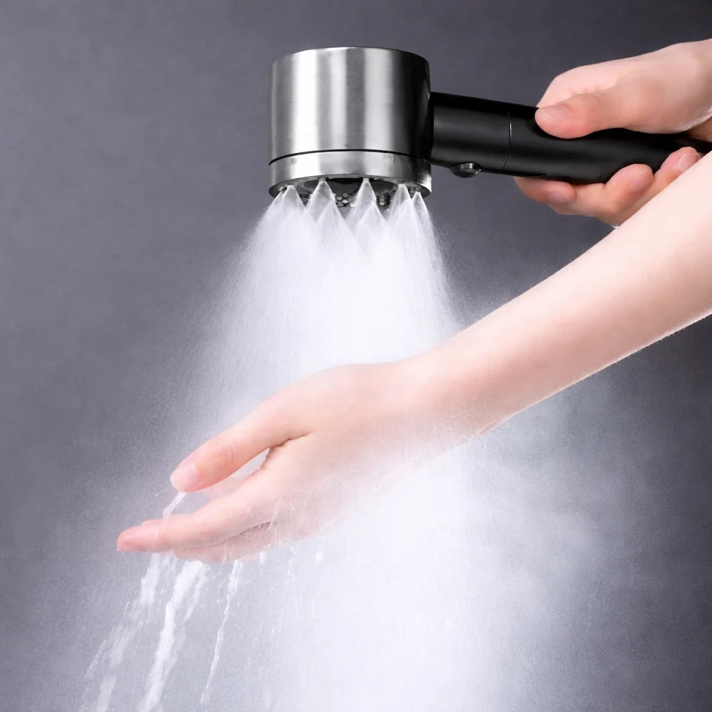 Douchette à Main Ronde Filtrante | Pommeau de Douche Filtrant 5 Modes pour salle de bain avec Système de Filtration d'eau avec Support muralet flexible de 1.5 m