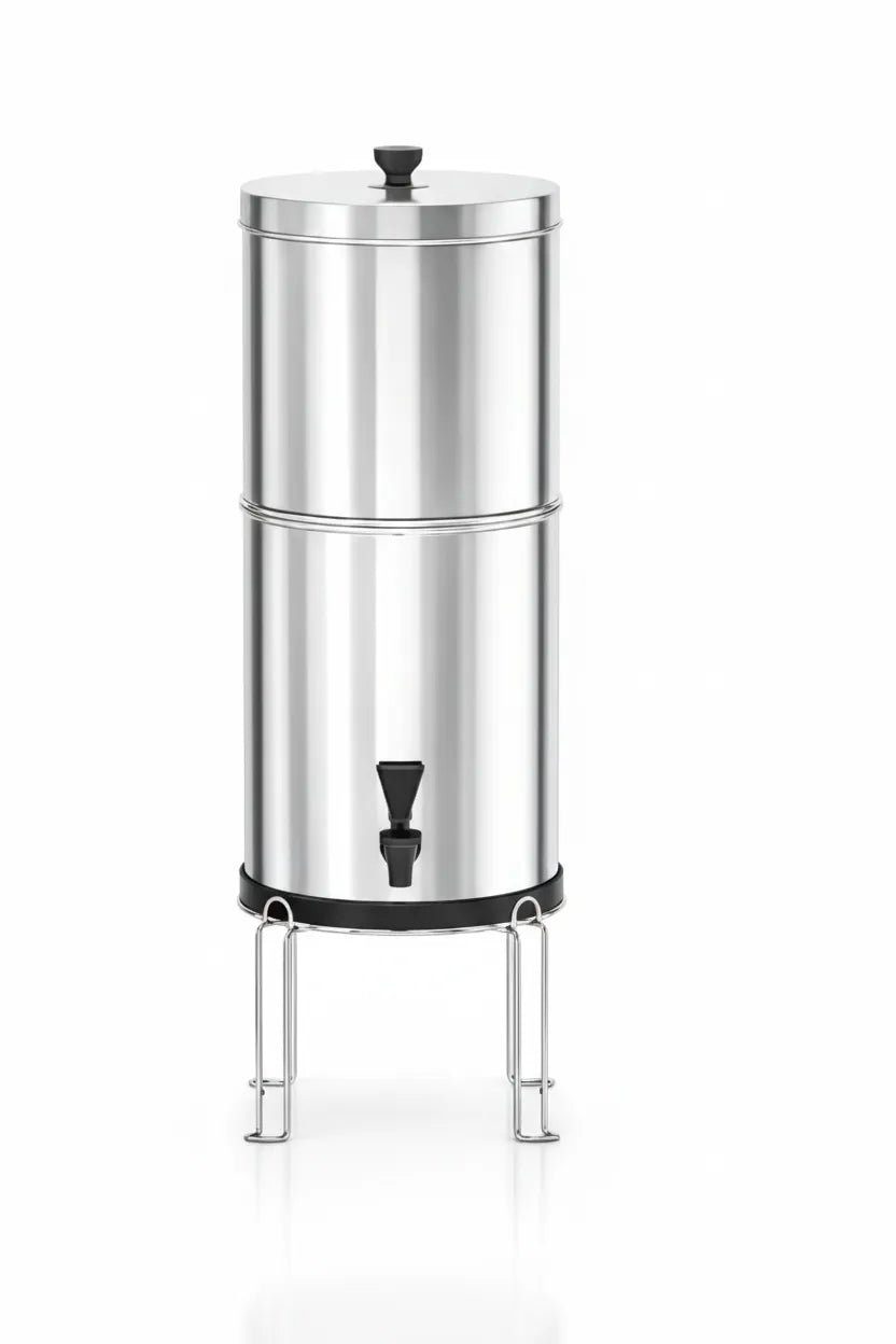 Filtre à eau Enoxis pour maison avec charbon actif anti-calcaire et anti-chlore |Système de filtration d’eau potable en inox avec robinet - Purificateur d’eau pour cuisine