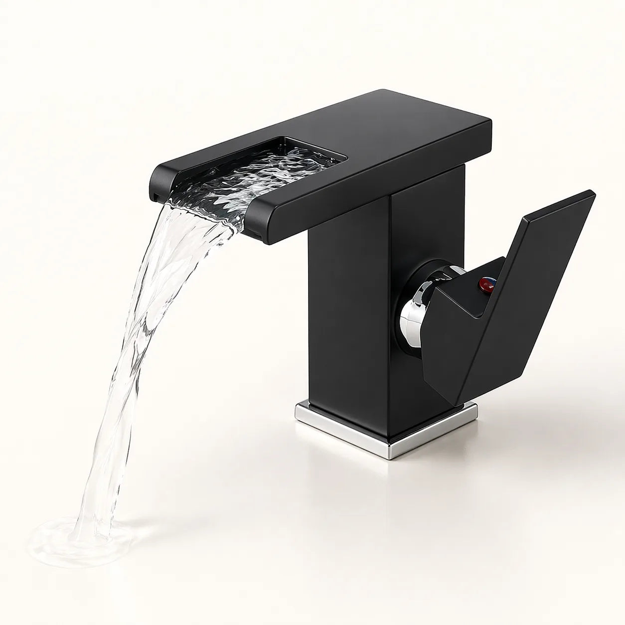 Robinet Design Cascade LED | Mitigeur Eau Chaude Froide  3 Couleurs Changeantes pour salle de bain
