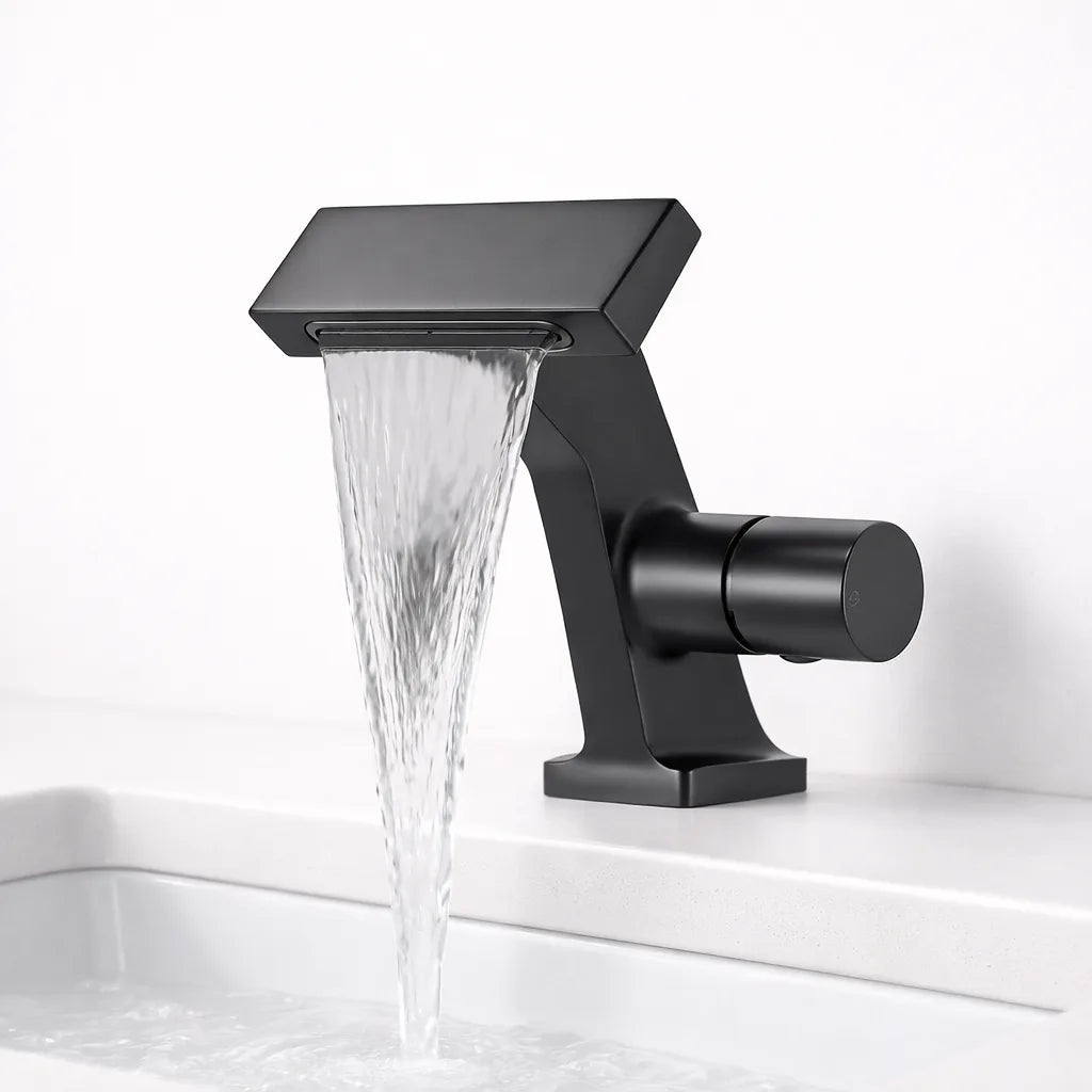 Robinet Lavabo Cascade Design | Mitigeur Monotrou pour Salle de Bain Luxe