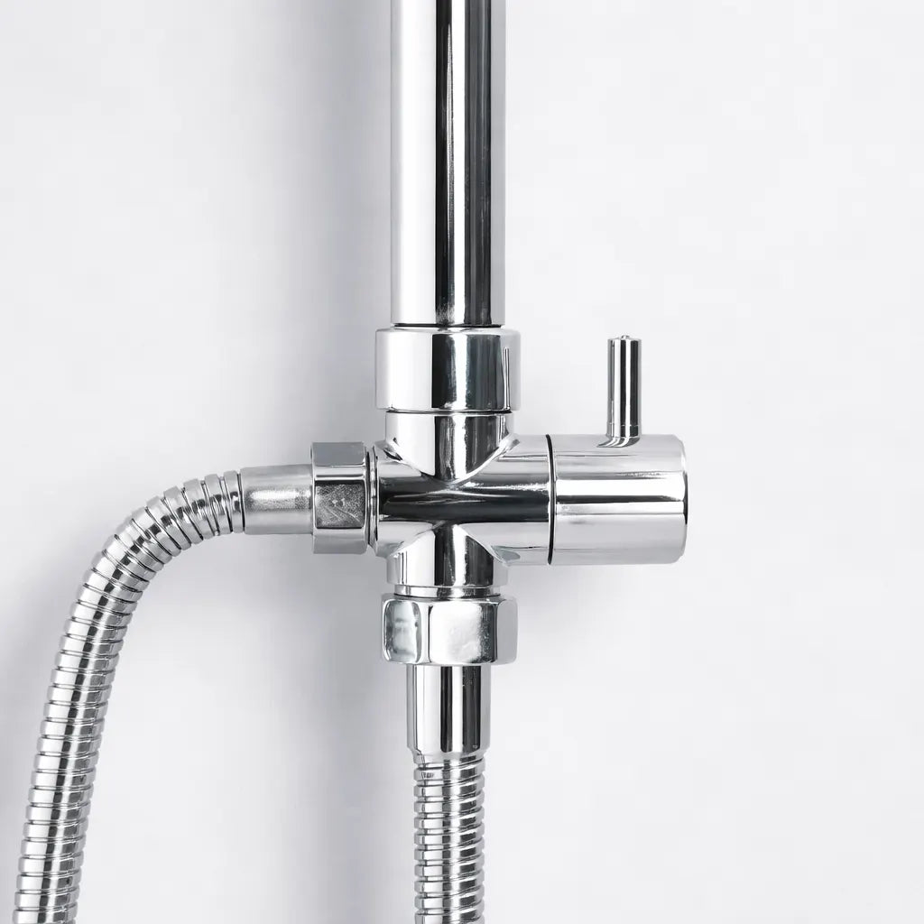 Colonne de douche 2 sorties | Tête de douche fixe effet pluie et douchette à main