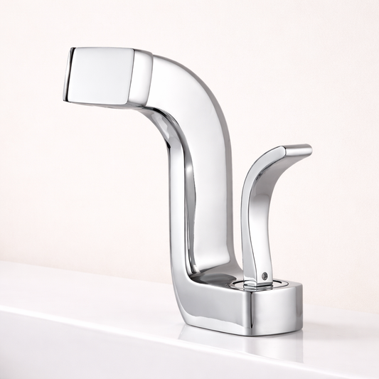 Robinet Lavabo Cascade Luxe Design Arche | Mitigeur Laiton pour Salle de Bain Haut de Gamme