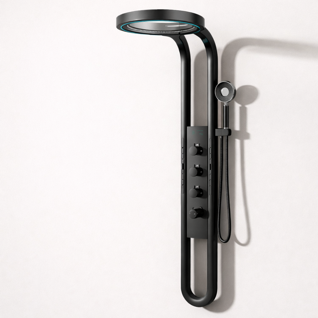 Colonne de douche cascade avec écran LED | Système mural multifonction