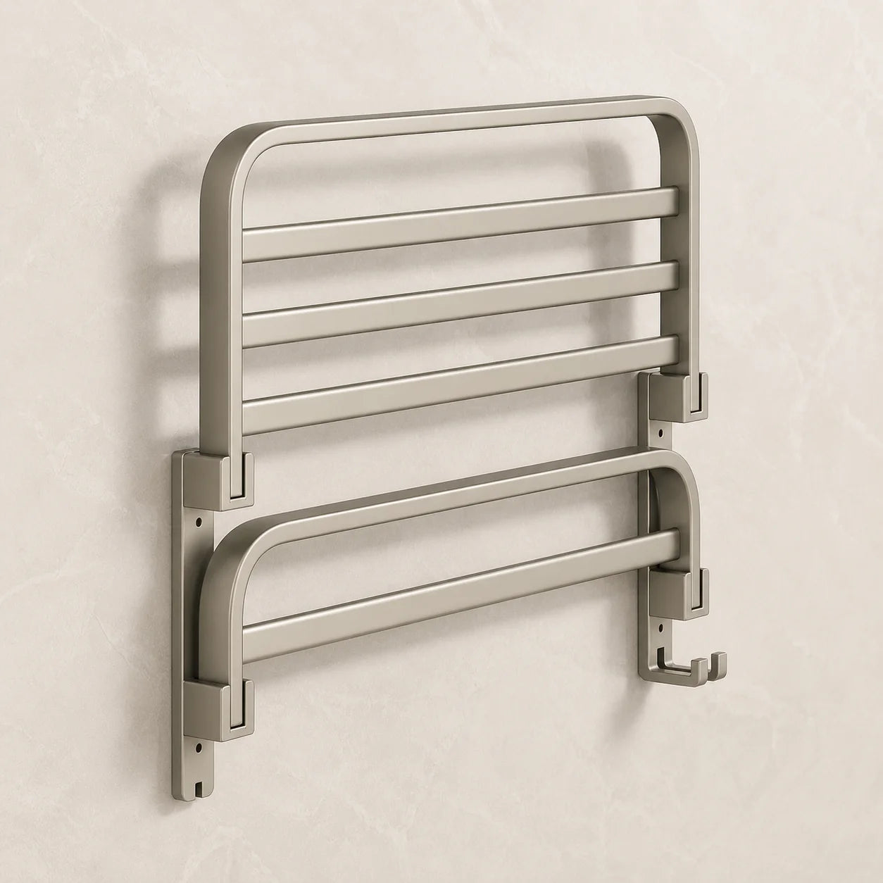 Étagère Porte-Serviettes Pliable Mural en Aluminium | Rangement pour Salle de Bain