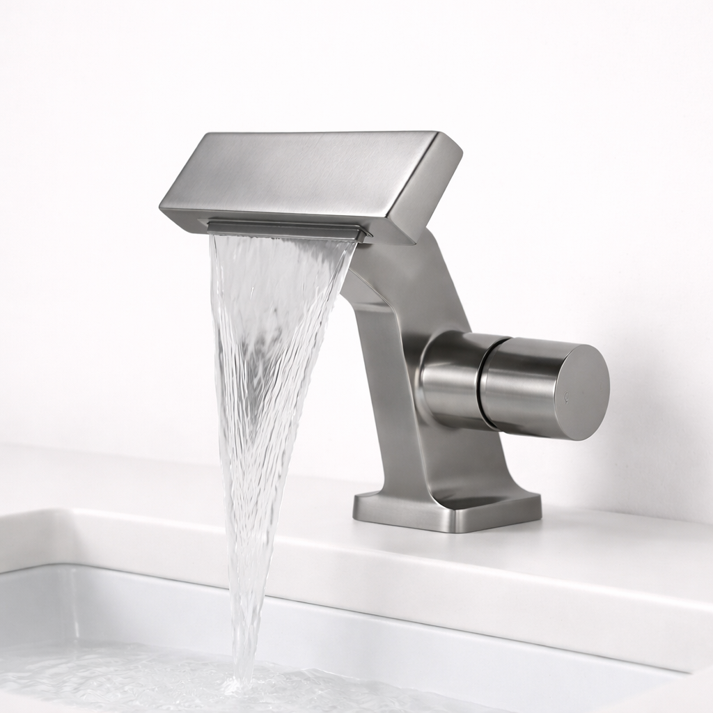 Robinet Lavabo Cascade Design | Mitigeur Monotrou pour Salle de Bain Luxe