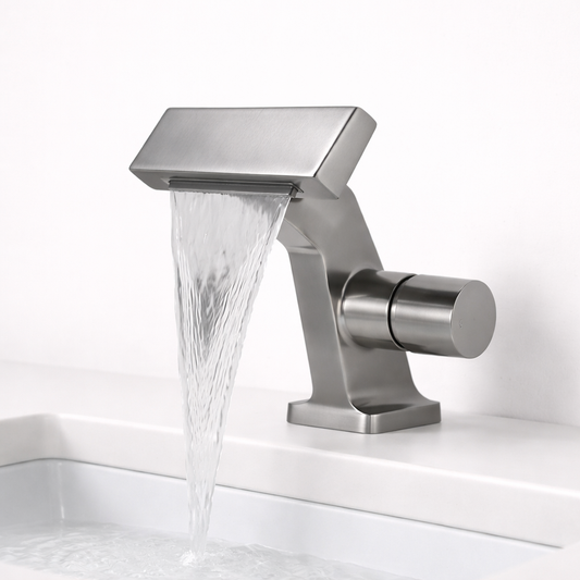 Robinet Lavabo Cascade Design | Mitigeur Monotrou pour Salle de Bain Luxe